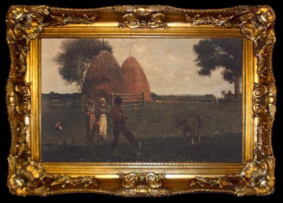 framed  Winslow Homer Weaning the Calf (mk44), ta009-2